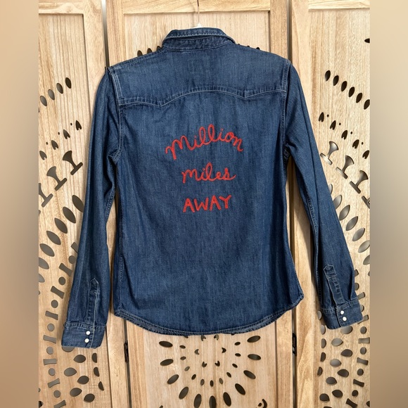 Levi's Tops - Levi’s Western Embroidered Denim Shirt “million miles away”